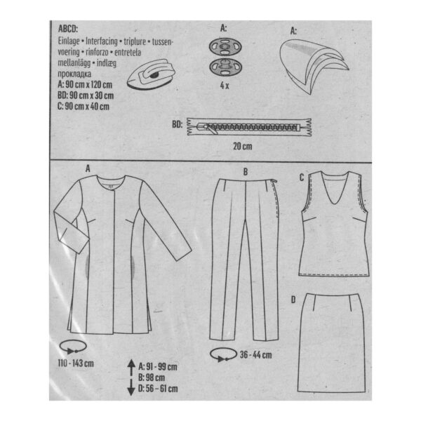 Burda Style Schnittmuster - Kombination - Jacke, Hose, Rock und Shirt - Nr. 7075 – Bild 7