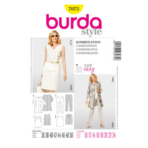Burda Style Schnittmuster - Kombination - Jacke, Hose, Rock und Shirt - Nr. 7075