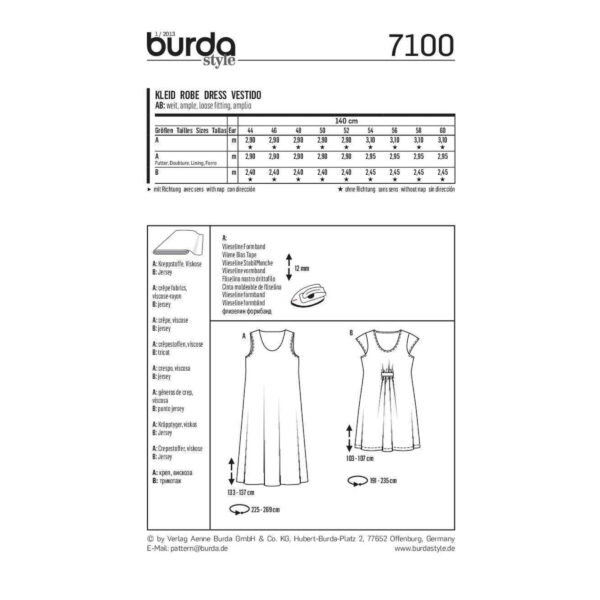 Burda Style Schnittmuster - Kleid - Nr. 7100 – Bild 4