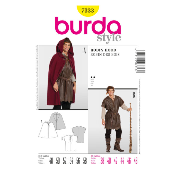 Burda Style Schnittmuster - Mittelalterliche Kombi - Umhang & Wams - Nr. 7333