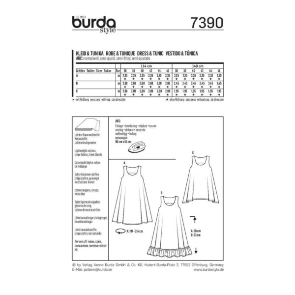 Burda Style Schnittmuster - Kleid - Trägerkleid & Sommer-Tunika - Nr. 7390 – Bild 8