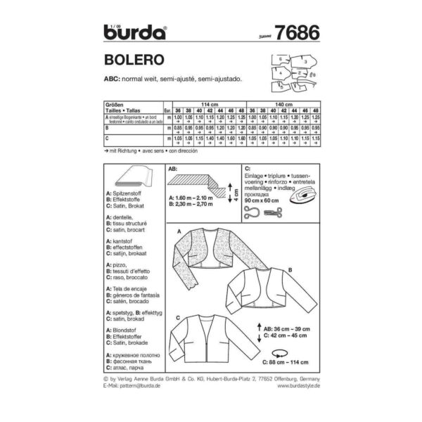 Burda Schnittmuster - Jacke - Kurzjacke - Bolero - Nr. 7686 – Bild 7