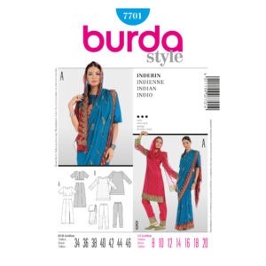 Burda Schnittmuster - Sari - Inderin und Maharanne - Nr. 7701