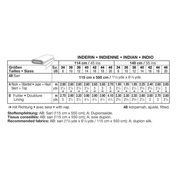 Burda Schnittmuster - Sari - Inderin und Maharanne - Nr. 7701 – Bild 6