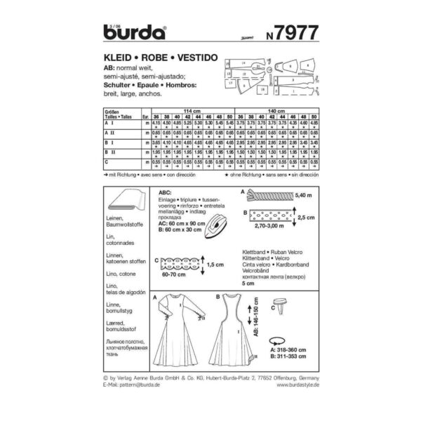 Burda Style Schnittmuster -Kleid - Historisches Kleid - Höllenfenster - Nr. 7977 – Bild 5