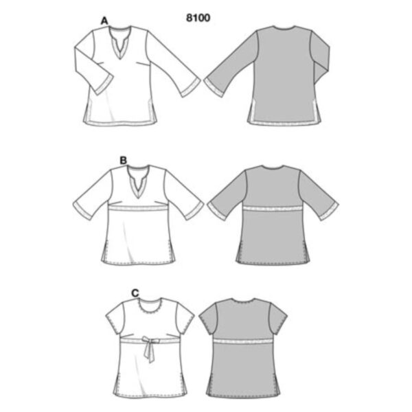 Burda Style Schnittmuster - Bluse - Tunika - 3/4 Arm - Nr. 8100 – Bild 8