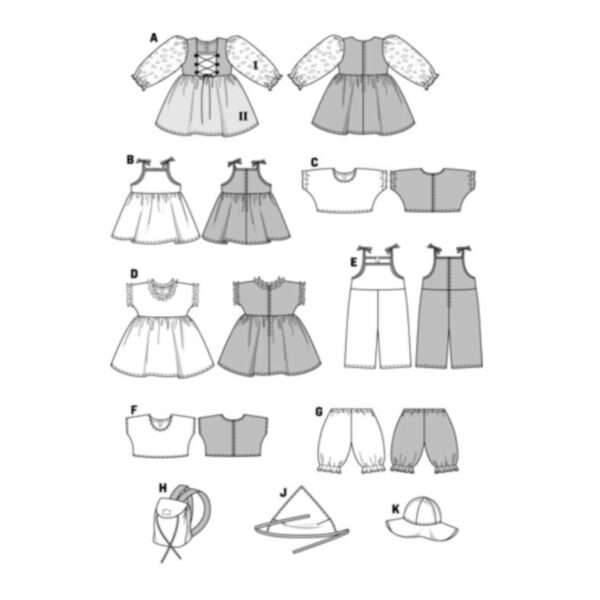Burda Style Schnittmuster - Puppenkleider - Kombination - Set - Nr. 8308 – Bild 7