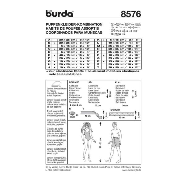 Burda Style Schnittmuster - Puppenkleid - Kombination -Mannequin - Nr. 8576 – Bild 3