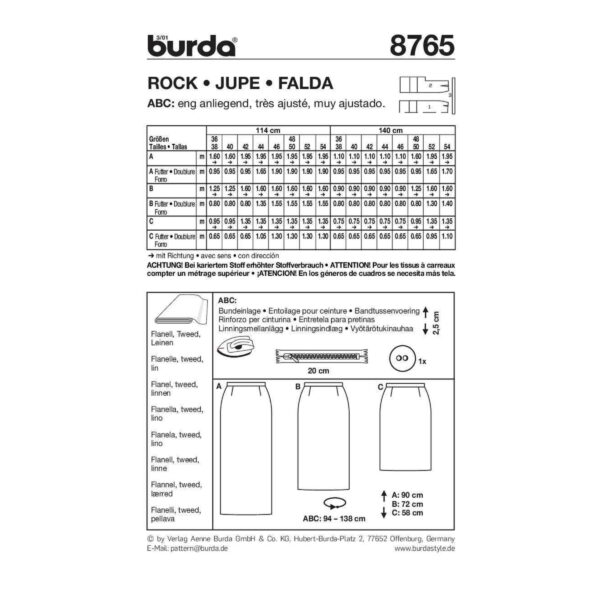 Burda-Style-Schnittmuster - Rock - 8765 – Bild 5