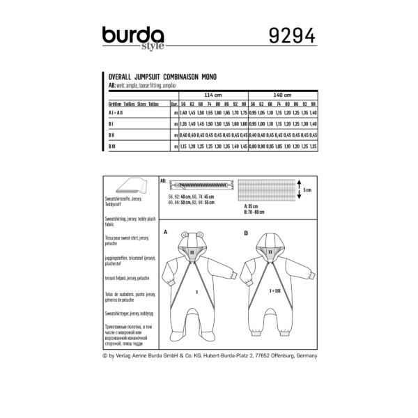 Burda Kids Schnittmuster - Overall - Jumpsuit - Nr.9294 – Bild 10