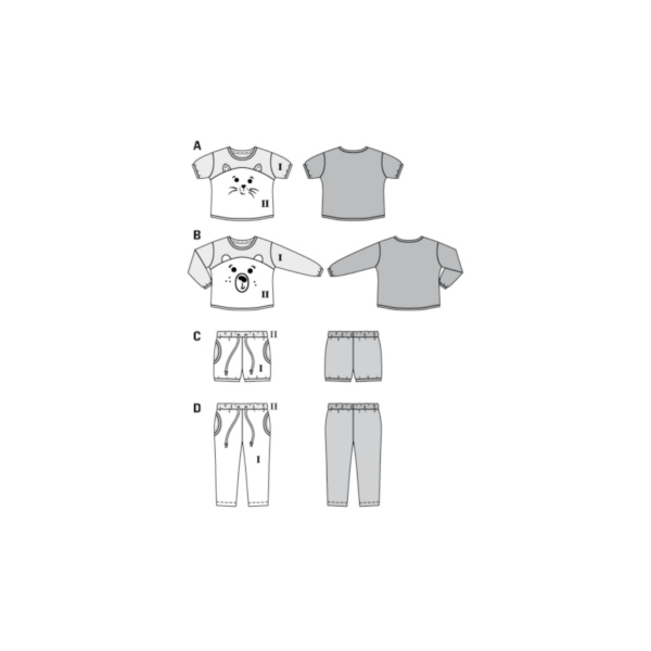 Burda Kids Schnittmuster - Pyjama - Shorty - Nr.9326 – Bild 5
