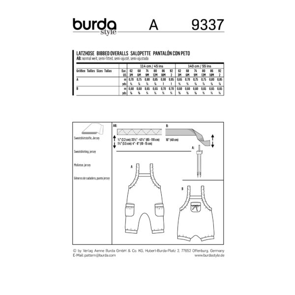 Burda Style Schnittmuster - Hose - Latzhose - Nr. 9337 – Bild 5