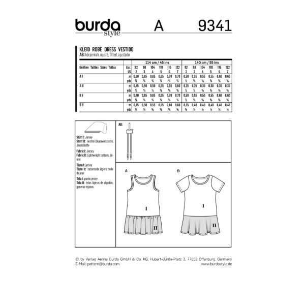 Burda Style Schnittmuster - Trägerkleid, Shirtkleid & Rock - Nr.9341 – Bild 5