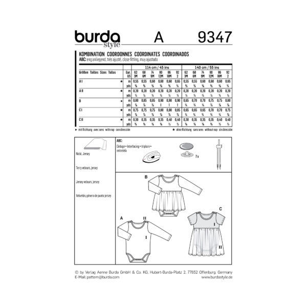 Burda Kids-Schnittmuster, Kombi, 9347 – Bild 6