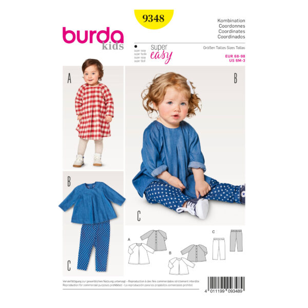 Burda Style Schnittmuster - Kombination - Kleid, Shirt & Hose - Nr. 9348