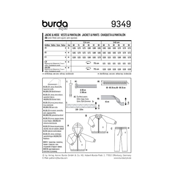 Burda Kids-Schnittmuster - Jacke & Hose - 9349 – Bild 8