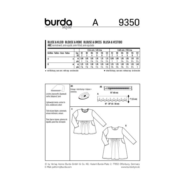 Burda Style Schnittmuster - Kleid & Bluse - Nr. 9350 – Bild 5