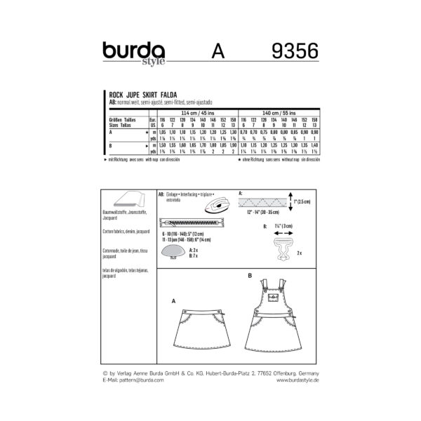 Burda Style Schnittmuster - Rock - Latzrock - Nr. 9356 – Bild 5
