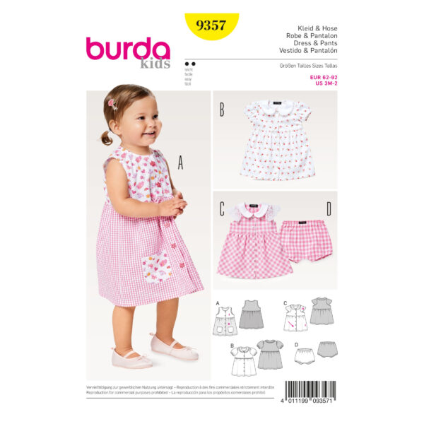 Burda-Kids-Schnittmuster - Kleid - Hose - 9357