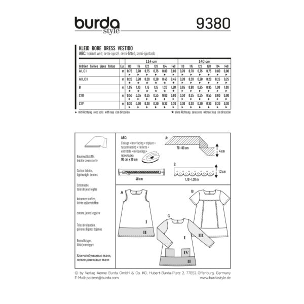 Burda Kids Schnittmuster - Kleid - Kleidchen mit Saumblenden - Nr.9380 – Bild 5