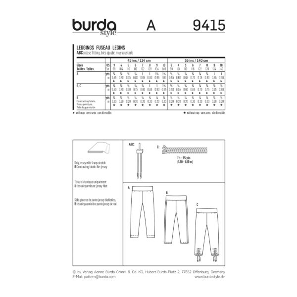 Burda Schnittmuster - Leggings - Nr. 9415 – Bild 6