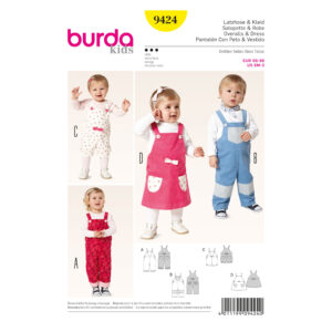 Burda Kids Schnittmuster - Latzhose & Kleid - Trägerrock - Nr. 9424