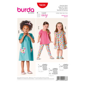 Burda Kids Schnittmuster - einfache Bluse - Hängerkleid - Nr. 9438