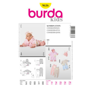 Burda Schnittmuster - Kombination - Jacke, Hose, Strampler & Mütze - Nr. 9636