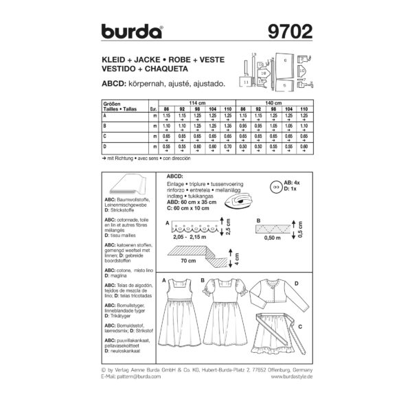 Burda Kids-Schnittmuster - Kleid, Jacke -  9702 – Bild 2