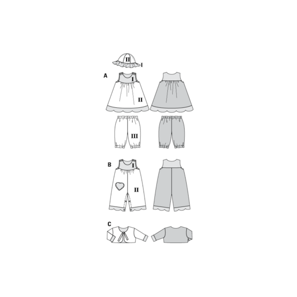Burda Kids Schnittmuster - Kombi: Overall, Kleid, Hose, Jacke, Hut - Nr.9712 – Bild 5