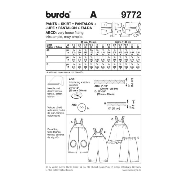 Burda Schnittmuster - Latzhose, Latzrock & Hose - Nr. 9772 – Bild 6