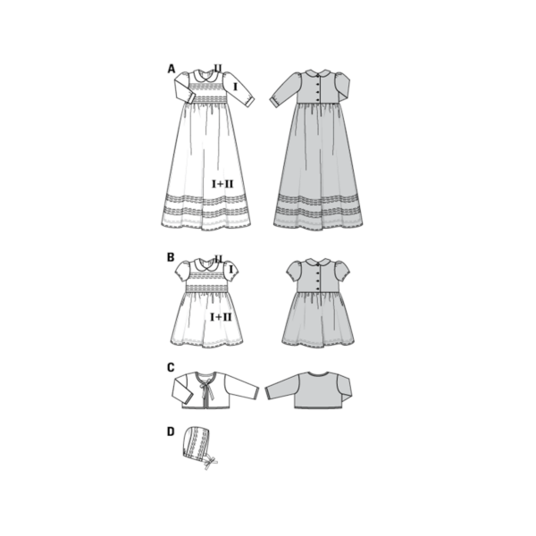 Burda Schnittmuster - Kombination - Taufkleid, Jäckchen & Haube - Nr. 9804 – Bild 8