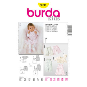 Burda Schnittmuster - Kombination - Jacke, Hose, Kleid & Mütze - Nr. 9831