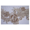 romantischer Spitzeneinsatz - Applikation Monofil Stickerei mit Perlen - Spitzenapplikation - ca. 37x15cm - creme