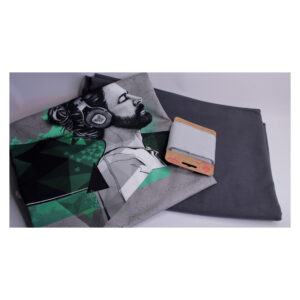 Stoffpaket, Bundles - French Terry, mit Fertigbündchen - Music on - Bundles - Grau