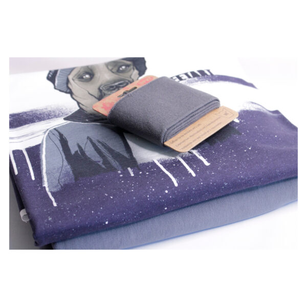 Stoffpaket, Bundles - French Terry, mit Fertigbündchen - Urban Dog - Bundles -  Blau,Anthrazit – Bild 3