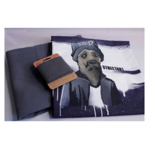 Stoffpaket, Bundles - French Terry, mit Fertigbündchen - Urban Dog - Bundles -  Blau,Anthrazit