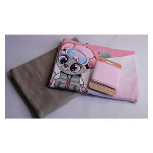 Stoffpaket, Bundles - French Terry, mit Fertigbündchen - Tiere im Schnee -  Bundles Maus Beige