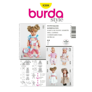 Burda Style Schnittmuster - Puppenkleider - Kombination - Set - Nr. 8308