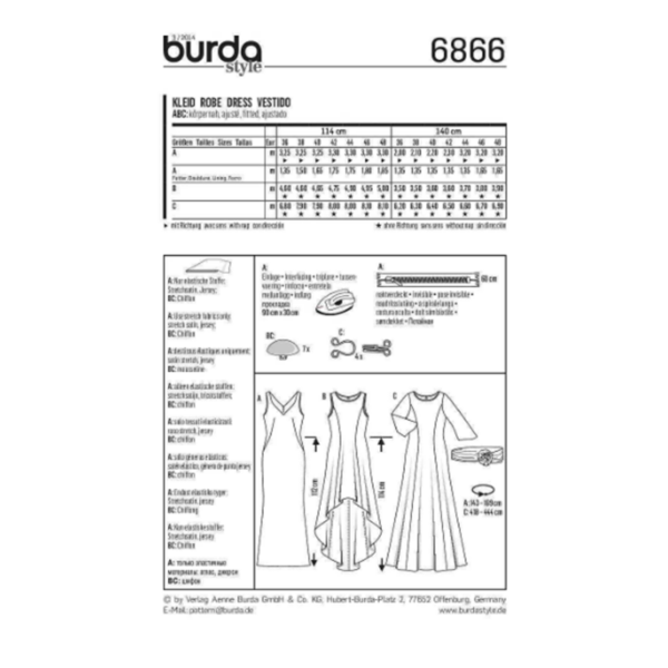 Burda Style Schnittmuster - Kleid - Abendkleid & Überkleid - Nr. 6866 – Bild 8