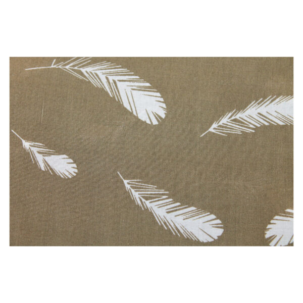 Reststück Baumwollstoff - 175 x 112 cm - Patchworkstoff - olivgrüne Baumwolle - Federn – Bild 2
