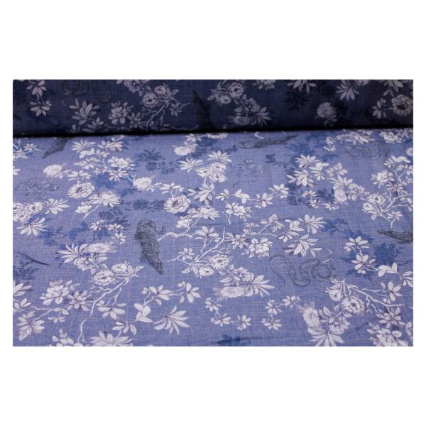 21.20 EUR/m -  Viskose - Leinen, Webware -Lizzy -  Blau, Weiß - verschiedene Muster – Bild 6