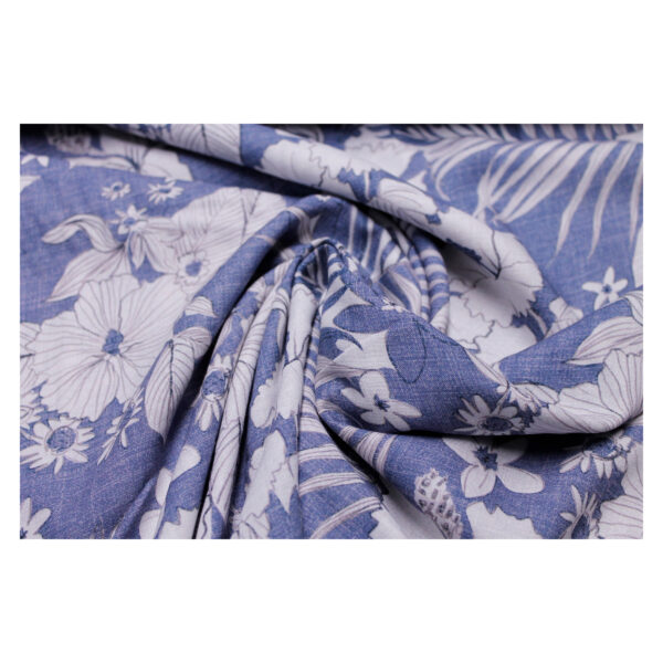 21.20 EUR/m -  Viskose - Leinen, Webware -Lizzy -  Blau, Weiß - verschiedene Muster – Bild 8
