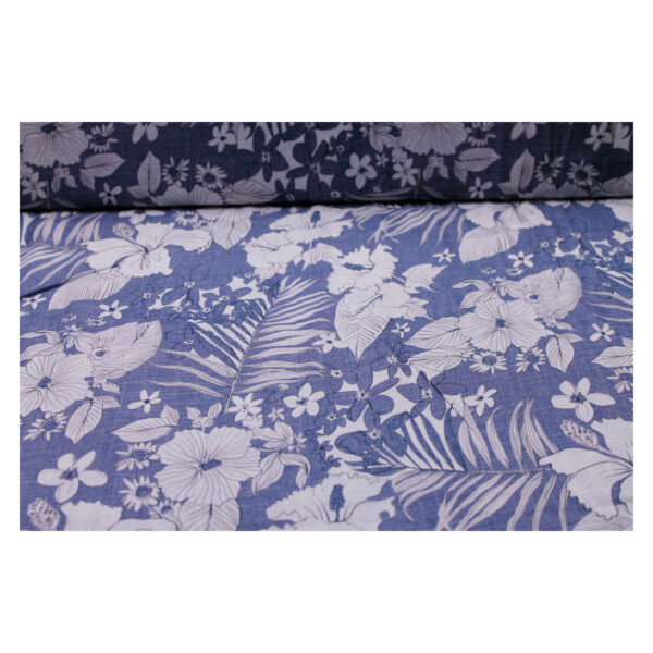 21.20 EUR/m -  Viskose - Leinen, Webware -Lizzy -  Blau, Weiß - verschiedene Muster – Bild 9