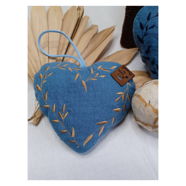 entzückendes Dekoherz aus Musselin - mit Blumenranke - Anhänger - Geschenk – Bild 6