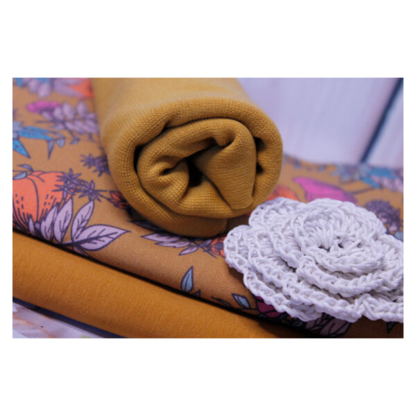 Stoffpaket- Jersey geblümt, Uni - Kinderbekleidung - Blumen - SPJ  07 – Bild 2