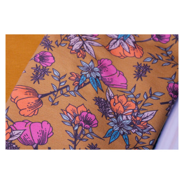 Stoffpaket- Jersey geblümt, Uni - Kinderbekleidung - Blumen - SPJ  07 – Bild 3