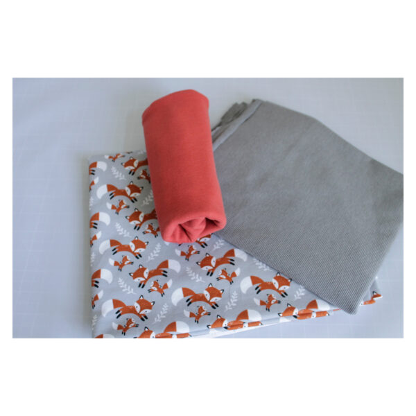Stoffpaket - Jersey, mit Bündchen - Füchse, gestreift - SP -Maxi 02