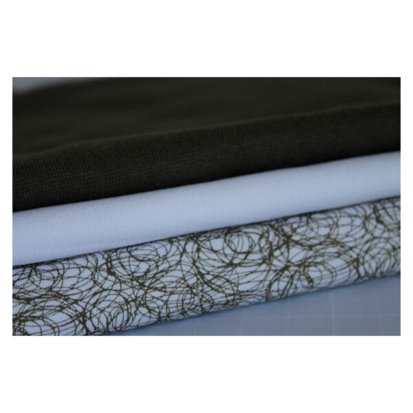 Stoffpaket - Jersey, mit Bündchen - Kringel, Uni, Khaki -  SP -Maxi 03 – Bild 2