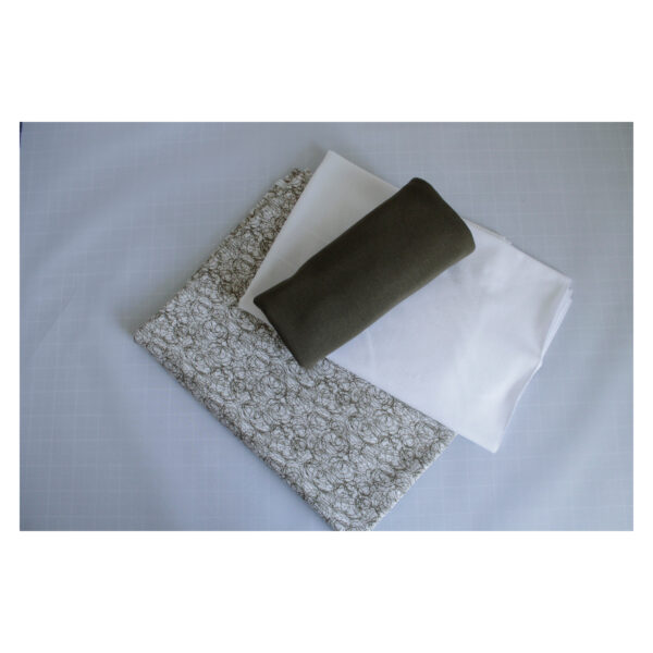 Stoffpaket - Jersey, mit Bündchen - Kringel, Uni, Khaki -  SP -Maxi 03 – Bild 3